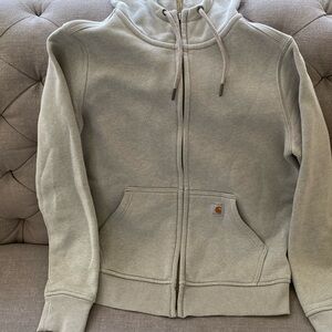 Carhartt grey zip up hoodie (women’s)